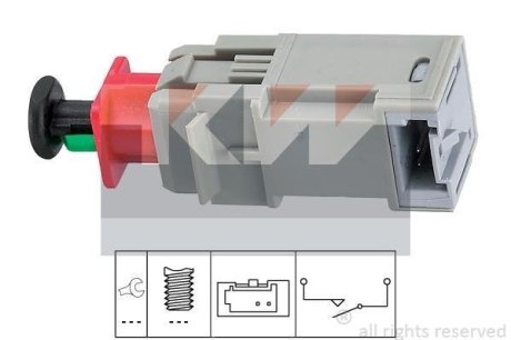 Выключатель, привод сцепления (Tempomat), Выключатель, привод сцепления (управление двигателем) - KW 510207