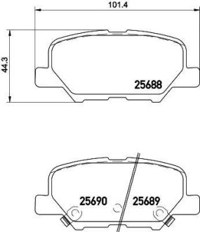 Колодки гальмівні задні дискові Mazda 6/Mitsubishi ASX, Outlander 1.8, 2.0, 2.2, 2.4 (10-) Nisshinbo NP5038