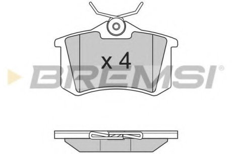 Тормозные колодки зад. Caddy III/IV/Passat/Audi A4/A6 (Lucas) BREMSI BP2807 (фото 1)