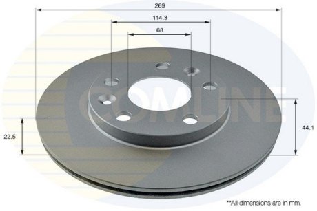 - диск торм dacia duster 10->, renault duster 11-> COMLINE ADC2730V (фото 1)