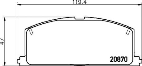 Колодки тормозные дисковые передние Toyota Fortuner, Hilux 2.5, 2.7, 3.0 (05-) Nisshinbo NP1001
