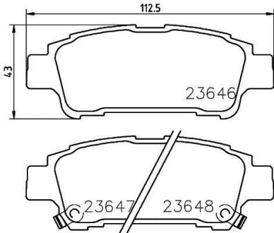 Колодки тормозные дисковые задние Toyota Avensis 2.0, 2.4 (03-09) Nisshinbo NP1042 (фото 1)