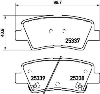 Колодки тормозные дисковые задние Kia Soul/Hyundai Sonata 1.6, 2.0, 2.4, 3.0 (05-) Nisshinbo NP6020 (фото 1)