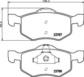 Колодки тормозные дисковые передние Mazda Tribute 2.0, 3.0 (06-08)/Ford KA 1.2, 1.3 (08-) Nisshinbo NP5028