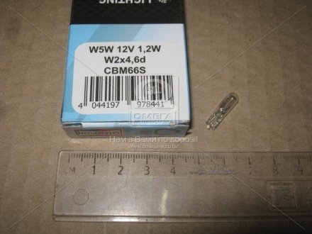 Лампа накаливания 12V 1,2W W2x4,6d CHAMPION CBM66S (фото 1)