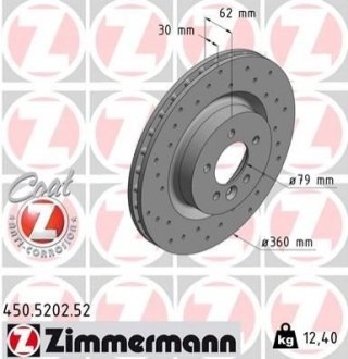 Диск тормозной ZIMMERMANN Otto Zimmermann GmbH 450520252