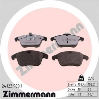 Колодки тормозные дисковые Otto Zimmermann GmbH 24123.900.1 (фото 1)