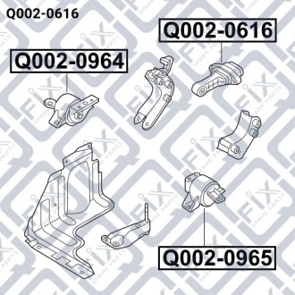 Подушка двигуна задня CHEVROLET AVEO (T200) 2003-2008 Q-FIX Q002-0616