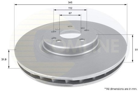 Тормозной диск - COMLINE ADC1633V (фото 1)
