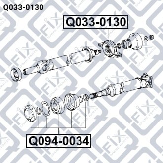 Підшипник підвісний карданого вала 3723029025 Q-FIX Q033-0130 (фото 1)