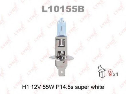 - деталь h1 12v 55w p14.5s super white лампа LYNXauto L10155B (фото 1)
