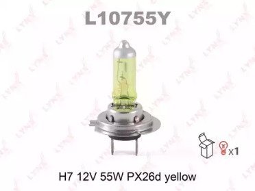 - деталь h7 12v55w px26d yellow лампа LYNXauto L10755Y (фото 1)