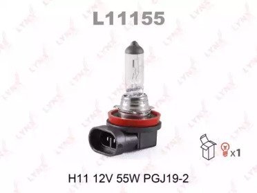 - лампа h11 12v 55w pgj19-2 LYNXauto L11155 (фото 1)