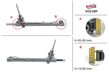 Рулевая рейка с ГУР восстановленная VOLVO S60 2010-,S80 2006-,V60 2010-,V70 2007-,XC60 2009-,XC70 20 Rebuilding MSG VO218R