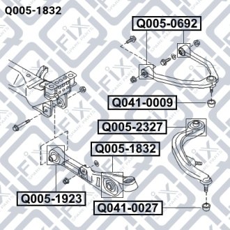 Сайлентблок нижн передн рычага NISSAN INFINITI G35 (V35) 2002-2007 Q-FIX Q005-1832 (фото 1)