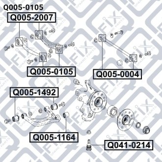 Сайлентблок задн тяги MERCEDES BENZ ML-CLASS 164 2004-2011 Q-FIX Q005-0105 (фото 1)