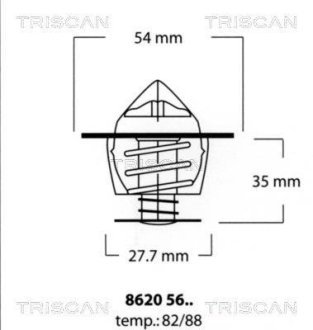 Термостат Citroen/Peugeot 1.8D-2.0D 85- TRISCAN 8620 5682