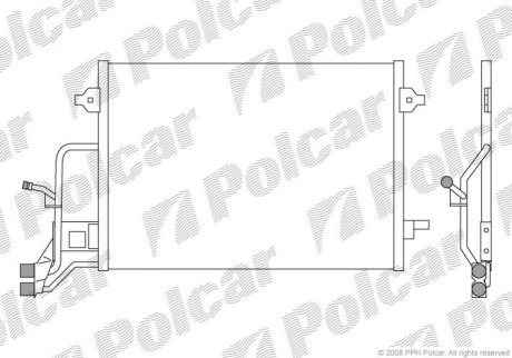 Радіатор кондиціонера Audi A4, VW Passat 1,6-2,8 97-05 POLCAR 1324K8C2 (фото 1)