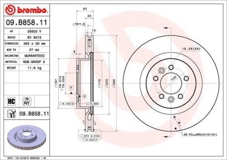 Гальмівний диск Brembo 09.B858.11