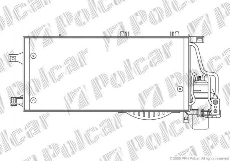 Радіатор кондиціонера Opel Combo 1.3-1.7 CDTI 04- POLCAR 5557K8C2 (фото 1)