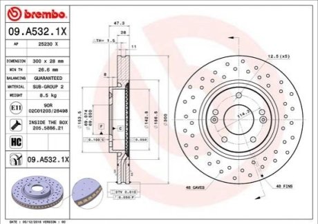 Гальмівні диски Brembo 09.A532.1X