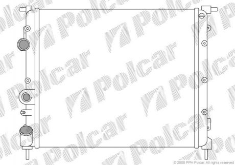 Радіатор Renault Megane 1.4/1.6 11/95- (-AC) POLCAR 600708A1 (фото 1)