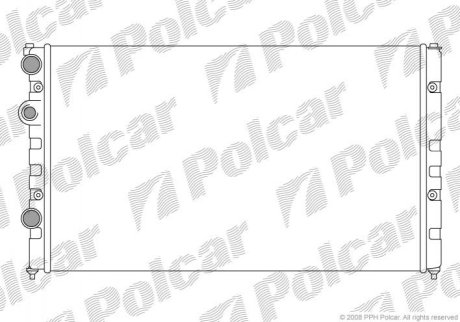 Основний радіатор Seat Cordoba 1.8, 2.0 93-99, Ibiza 1.6, 2.0 95-// VW Caddy II 1.9d 95-04, Polo 1.6i,1.9d 95-01 POLCAR 952408-8