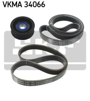 Комплект поліклиновий (ремінь+ролики) SKF VKMA 34066