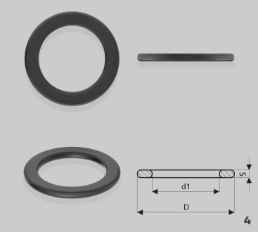 Кольцо резиновое плоского сечения d1 58,6 x69 S3,1 EMMETEC O-08810 (фото 1)