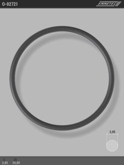 Кольцо резиновое круглого сечения C2,05 d1 34 EMMETEC O-02721 (фото 1)