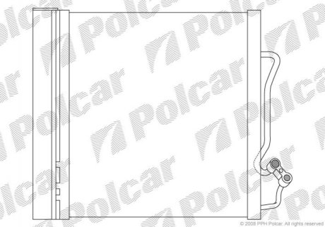 Радіатор кондиціонера (з осушувачем) Smart Cabrio,City-Coupe, Crossblade,Fortwo 0.6/0.8 CDI 99-07 POLCAR 5095K8C1