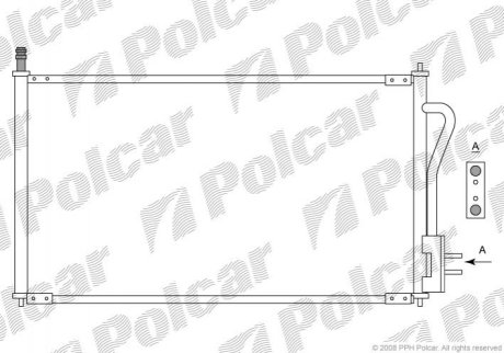 Радіатор кондиціонера Ford Focus 98-04 POLCAR 3201K8C1 (фото 1)
