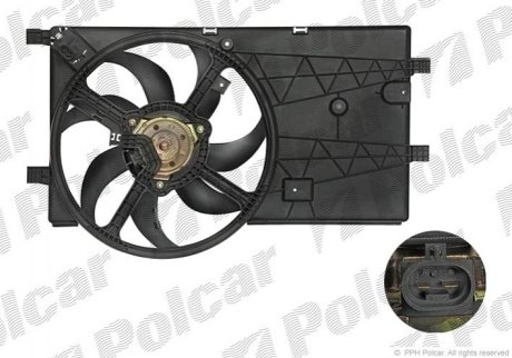 Вентилятор радіатора Citroen Nemo/Peugeot Bipper1.3/1.4D 07- (з дифузором) POLCAR 308523W2