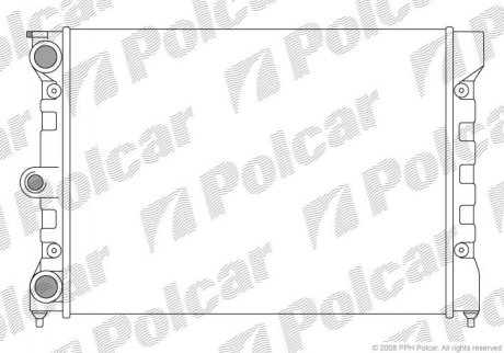 Радіатор VW Golf/ Jetta / Passat II 82-88, Polo II 81-83 POLCAR 953408A1 (фото 1)