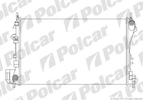 Радіатор охолодження Opel Vectra C 1.6-1.8 16V 02- (Economy Class) POLCAR 551808A4 (фото 1)