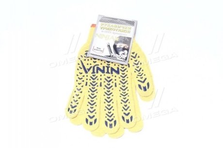 Перчатки трикотажные желтые NINJA из ПВХ (10 класс, хлопок 70, полиэстер 30)(про-во Украина) YATO 83V110 (фото 1)