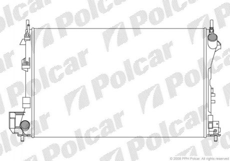 Радіатор охолодження Fiat Croma Opel Signum, Vectra C Saab 9-3, 1.8-3.2 04.02- POLCAR 551808A2 (фото 1)