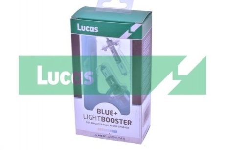Лампа H1 HALOGEN, 12V 55W Blue Light Booster +50%, к-т 2шт. LUCAS LLX448BL50X2 (фото 1)