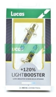 Лампа H1 HALOGEN, +120% Light Booster, к-т 2шт. LUCAS LLX448XLSX2 (фото 1)