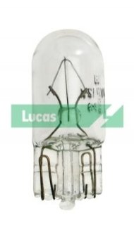 Лампа 12V 5W W2, 1x9, 5d W5W, к-т (10шт.) LUCAS LLB501T (фото 1)