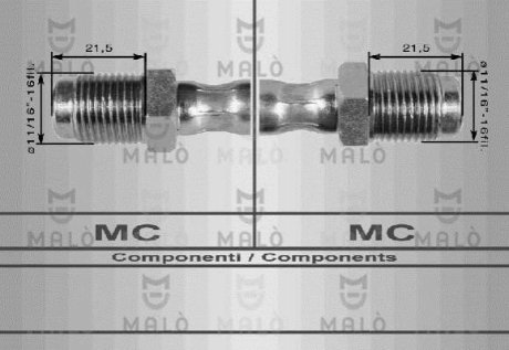Тормозной шланг FIAT/IVECO/LANCIA 470 мм MALO 8001 (фото 1)