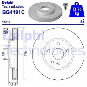 Гальмівний диск DELPHI BG4191-C (фото 1)