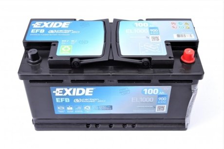 Аккумулятор 100Ah-12v EFB (353х175х190).R.EN900 EXIDE EL1000 (фото 1)