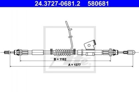 Трос остановочных тормозов ATE 24.3727-0681.2 (фото 1)