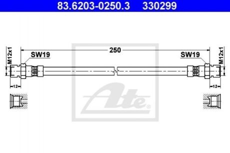 Тормозной шланг ATE 83.6203-0250.3 (фото 1)