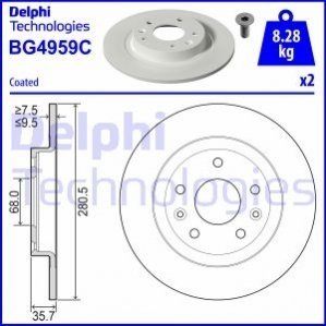 Тормозной диск DELPHI BG4959C (фото 1)