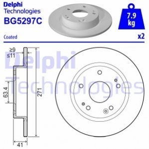 Гальмівний диск DELPHI BG5297C