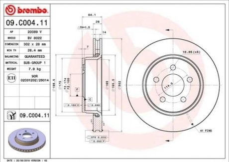 Тормозной диск Brembo 09.C004.11