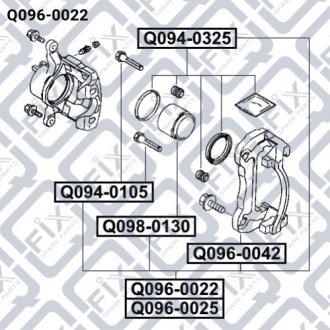Суппорт тормозной передний правый MITSUBISHI L200 2.5 DI-D 4WD (KB4T) 2007-2015 Q-FIX Q096-0022