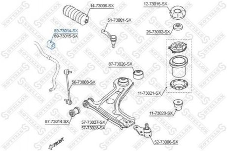 Втулка стабилизатора переднего / Daewoo Lacetti Sedan/Hatchback 04> Stellox 89-73014-SX (фото 1)